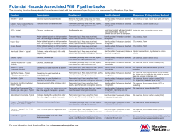 Pipeline Hazard Chart - Marathon Pipe Line LLC