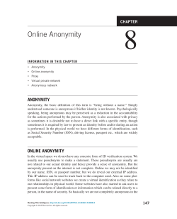 Online Anonymity