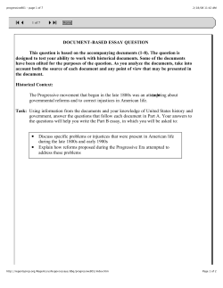 Progressive Era DBQ