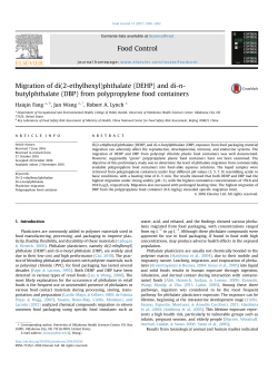 Migration of di(2-ethylhexyl)phthalate (DEHP) and di