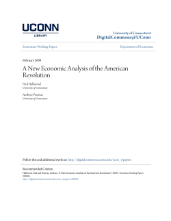 A New Economic Analysis of the American Revolution