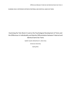 Examining the Twin Bond: A Look at the Psychological Development