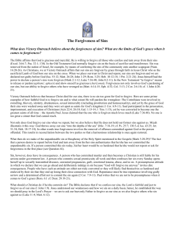 The Forgiveness of Sins