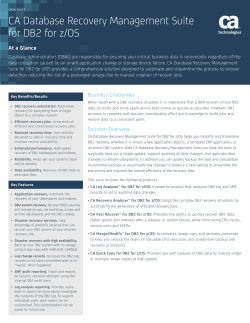 Data Sheet - CA Technologies