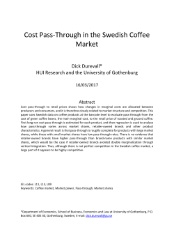 Cost Pass-Through in the Swedish Coffee Market