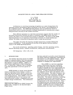 ARCHITECTURE OF A REAL TIME OPERATING SYSTEMS JL Pruitt