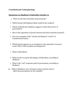 Federalist Paper #51 - Thompson Falls Schools