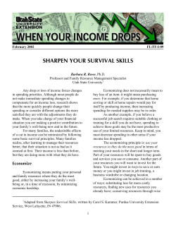 SHARPEN YOUR SURVIVAL SKILLS