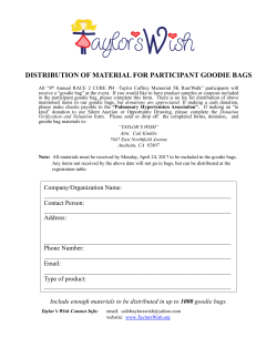 Distribution of Material for Participant Goodie Bags