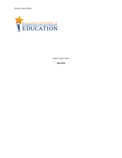 Online Course Rubric - Massachusetts Department of Elementary