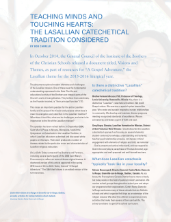 TEACHING MINDS AND TOUCHING HEARTS: THE LASALLIAN