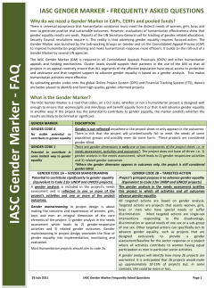 IASC Gender Marker FAQ