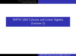 MATH 1003 Calculus and Linear Algebra (Lecture 2)