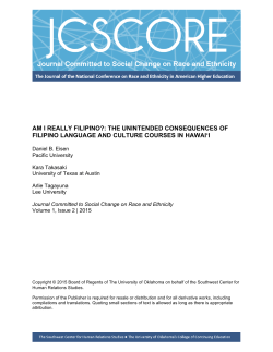 am i really filipino?: the unintended consequences of