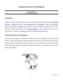 Potential Hazards in the Histology lab