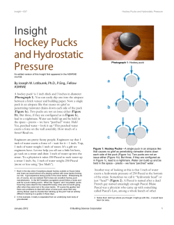 Insight Hockey Pucks and Hydrostatic Pressure