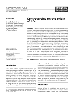 Controversies on the origin of life