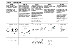 Addition &ndash; key objectives Step 1 Step 2 Step 3 Step 4 Step 5 1 + 2 = 3