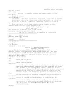 Material Safety Data Sheet Lead(II) nitrate MSDS# 12660 Section 1