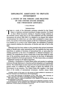 Diplomatic Assistance to Private Investment: A