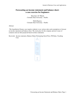 Forecasting an income statement and balance sheet