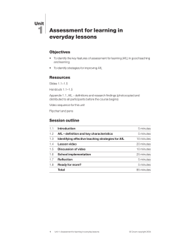 Assessment for learning in everyday lessons