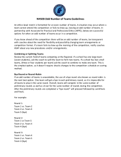 Odd Number of Team Guidelines - National High School Ethics Bowl