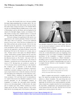 The Wilsons: Gunmakers to Empire, 1730&ndash;1832