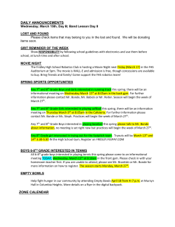 daily announcements zone calendar