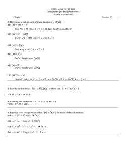 2. Determine whether each of these functions is O(x2). a) f (x) = 17x