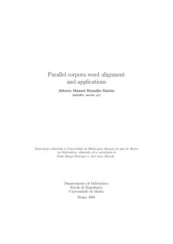 Parallel corpora word alignment and applications