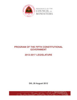 Program of the Fifth Constitutional Government