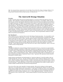 Scoring the Ainsworth Strange Situation