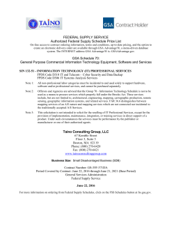 FEDERAL SUPPLY SERVICE Authorized Federal Supply Schedule