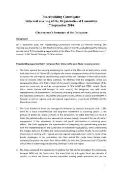 Chair`s summary of the informal meeting of 7 September 2016