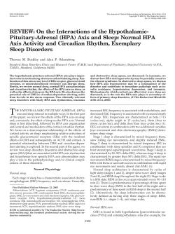 (HPA) Axis and Sleep