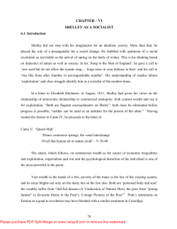 chapter – vi shelley as a socialist