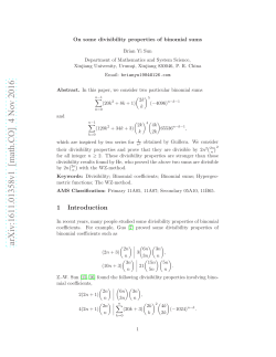 On some divisibility properties of binomial sums