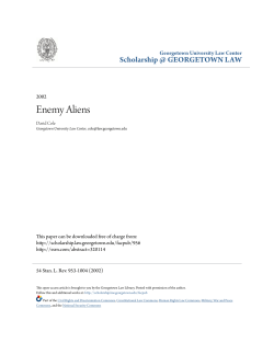Enemy Aliens - Scholarship @ GEORGETOWN LAW