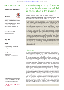 Macroevolutionary assembly of ant/plant symbioses