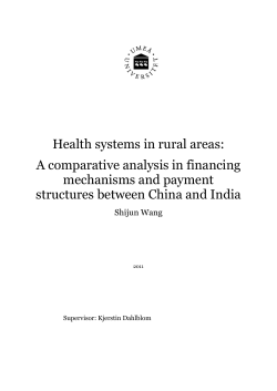 Health systems in rural areas: A comparative analysis in financing