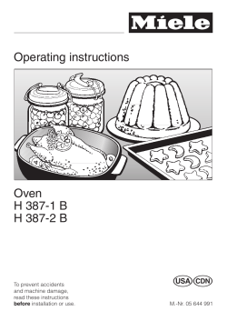 Operating instructions Oven H 387-1 B H 387-2 B