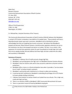 Letter to the Office of Thrift Supervision Concerning RALs made by