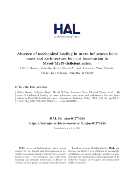 Absence of mechanical loading in utero influences bone mass