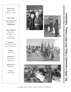 Bay Mills Comm unity College 2014-2016 Catalog