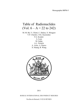 Table of Radionuclides (Vol. 6 &ndash; A = 22 to 242)