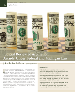 Judicial Review of Arbitration Awards Under Federal and Michigan