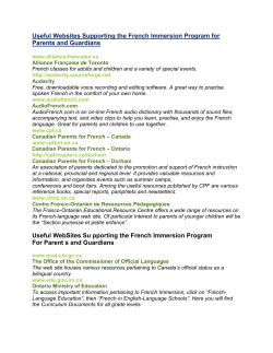 Useful Websites Supporting the French Immersion Program for