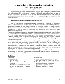 Introduction to Biomechanical Evaluation