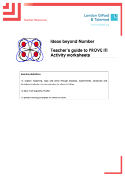 Ideas beyond Number Teacher`s guide to PROVE IT! Activity